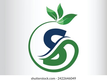 Letter S Leaf Logo Design  Vector letter template design for brand.