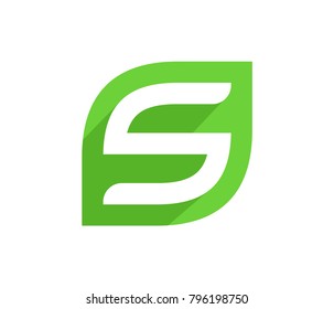 Letter S Leaf Logo Design Element