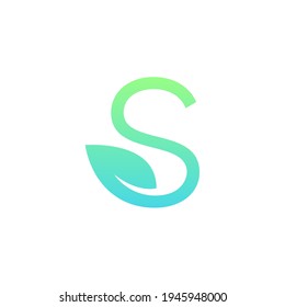letter S leaf logo. editable and easy to custom
