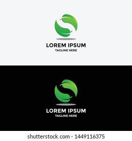 Letter S with leaf logo icon design template elements - vector sign.