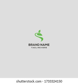 Letter S Leaf logo template design in Vector illustration 