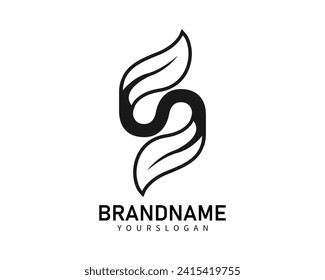 Letter s leaf logo template
