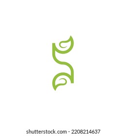 Letter S Leaf. Minimal, Simple, Modern for green business