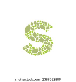 Letter s leaf nature typography logo design editable business vector brand identity image 