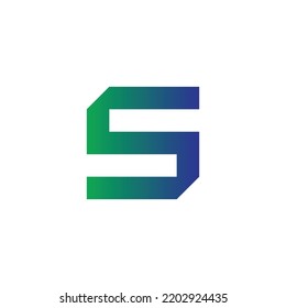 Letter S leaf, square, cool geometric symbol simple logo vector