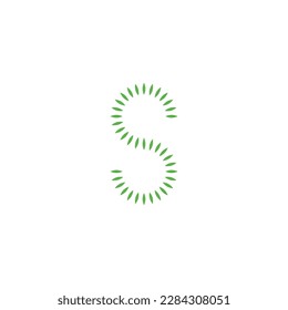 Letter S leaves geometric symbol simple logo vector