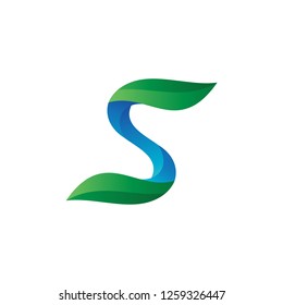 Letter S With Leaves Logo