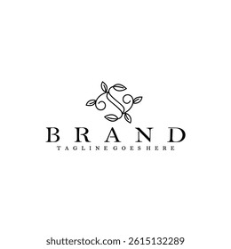 Letter s and leaves logo design