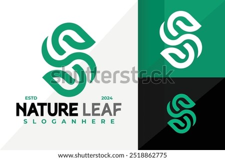 Letter S Leaves Logo Icon Vector Design. Creative simple logos designs illustration