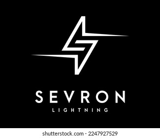 Letter S Lightning Electric Bolt Power Energy Storm Striking Fast Simple Monogram Vector Logo Design