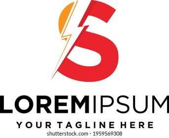 Letter S lightning electric logo