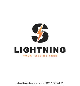 Letter S lightning logo design template vector illustration