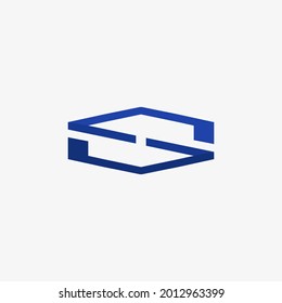 Letra S como un vector de logotipo cuadrado 3d