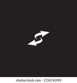 Letter S Line Arrow Logo Design