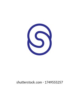 letter s line logo blue vector eps