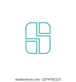 letter s line logo vector image