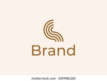 Letter S line outline Modern Logo Template Vector.
