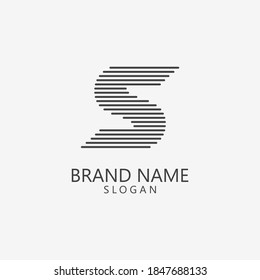 PLANTILLA DE VECTOR DE LOGOTIPO DE PATRÓN DE LÍNEA S DE LETRA