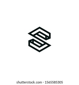 Letter S with Line Style Concept Icon Design