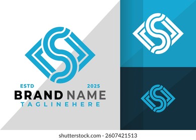 Letter S Linear Unique Logo Icon Vector Design Illustration