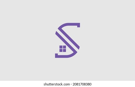Letter S Lines Logo Vector Design. Creative Letter Icon with Purple Lines.