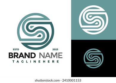 Letter S Lines Stylish Logo design vector symbol icon illustration