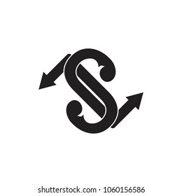 letter s linked arrows logo