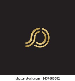 Letter s linked lowercase logo design template elements. Gold letter Isolated on black  background. Suitable for business, consulting group company.