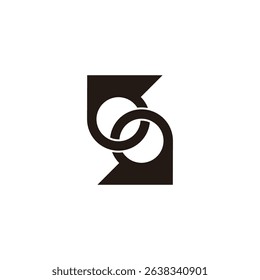 letter s linked rings monogram 3d flat logo vector 
