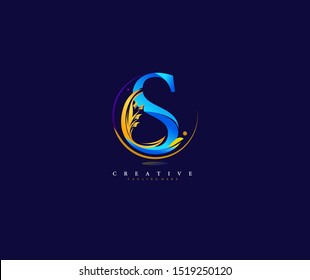 Letter S linked rounded stylish swoosh circle elegant flourishes logotype