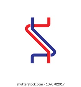 letter s linked wires design logo vector