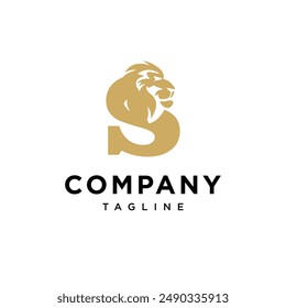 Letra S Cabeza de León Elegante logo icono Vector