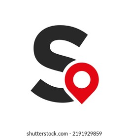 Letter S Location Logo Design Sign. Location Icon Concept With Alphabet For Road Direction Symbol Vector Template