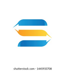 Letter S logistic freight logo design vector
