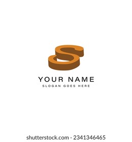 Letter S logo in 3d design. Creative vector illustration with typographic and cartoonist alphabet S signature shape