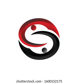 Letter S logo. Abstract circular design
