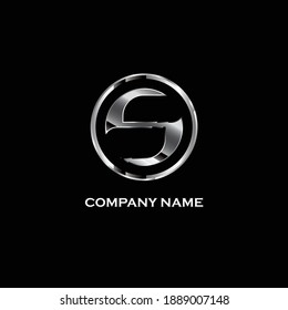 Letter S logo, abstract logo design, gradient emblem, silver gradient will be used for different companies 