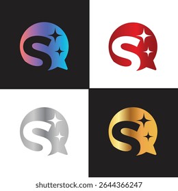 Letra logotipo S, logotipo S, conjunto de logotipo AI, design moderno e mínimo, inspirado na tecnologia, ícones e símbolos coloridos, adequado para inteligência artificial, inovação, marca, start-ups e identidade digital.