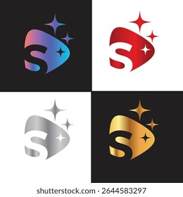 Letra logotipo S, logotipo S, conjunto de logotipo AI, design moderno e mínimo, inspirado na tecnologia, ícones e símbolos coloridos, adequado para inteligência artificial, inovação, marca, start-ups e identidade digital.