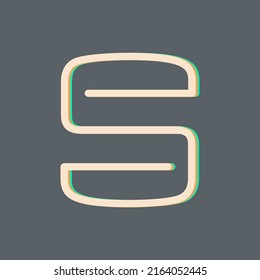 Logo de la letra S. Alfabeto inicial. Señal de aislamiento en el fondo oscuro. Moderno, diseño deco, web, tecnología, icono de estilo minimalista para la identidad de marca. Monograma tipográfico.