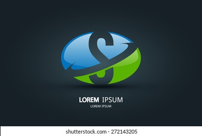 Letter S logo. Alphabet logotype vector design.