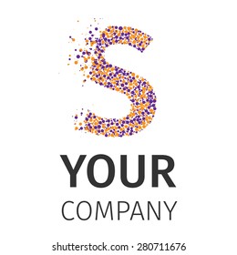 Letter S logo. Alphabet particles logotype vector design. Excellent vector illustration, EPS 10