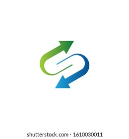 letter s logo with arrow