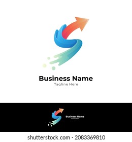 Letter S logo with arrow