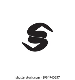 Das Logo des Briefes ist schwarz mit einer leicht langen, gekrümmten Spitze und einer dünnen weißen Linie in der Mitte. Dieses Logo eignet sich für die Verwendung in Ihrem Unternehmen, das einfach, aber dennoch kühl und überzeugend aussieht