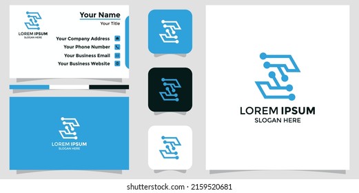 letter S logo and branding card