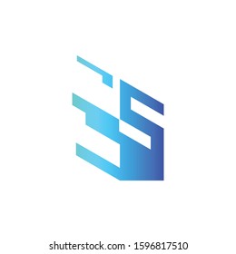 letter S logo building construction vector
