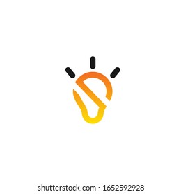 logotipo de letra S con icono de bombilla vectorial  
