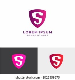 Letter S Logo. C Letter Design Vector with Shield