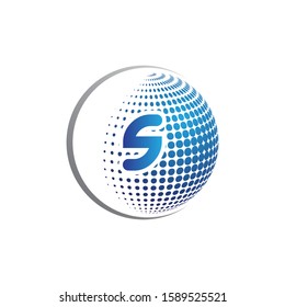 letter s logo circle abstract